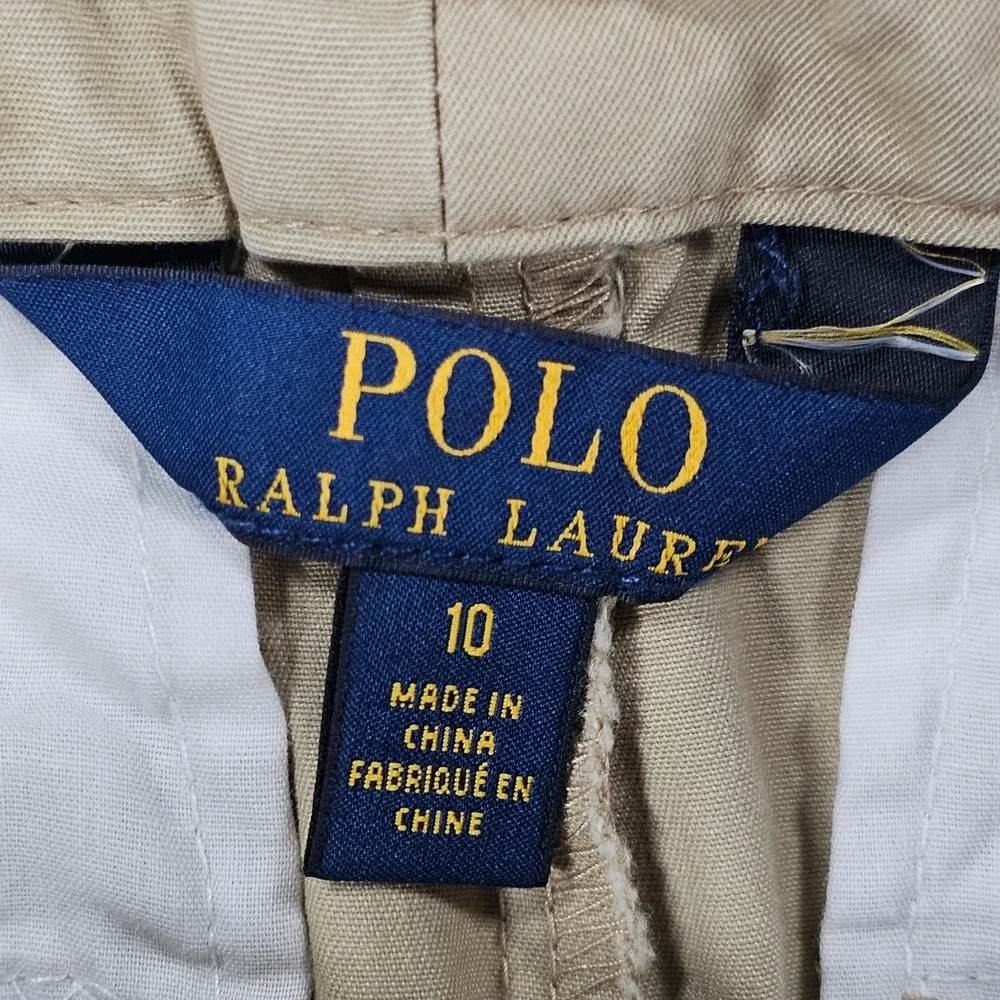 Polo Ralph Lauren Boys Size 10 Beige Khaki Chino Pants Embroidered Pony Logo